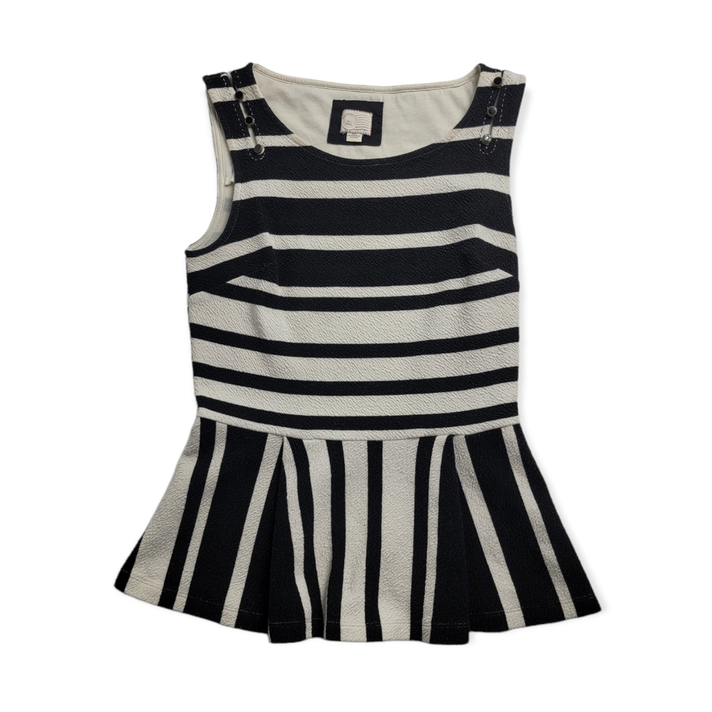 Postmark Anthropologie Antonia Peplum Stripe Blouse